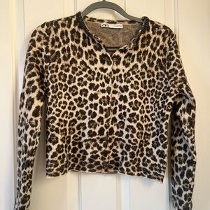 Zara Leopard Print Cardigan